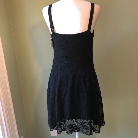 Free People Black Lace Spaghetti Strap Mini Dress - Size Small - Picture 7 of 11